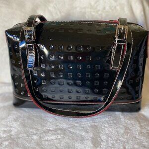 Arcadia Black Patent Leather Purse